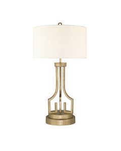 1 Light Table Lamp - Distressed Gold, Ivory Shade