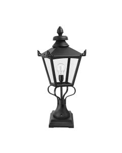 1 Light Pedestal Lantern - Textured Black