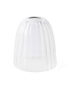 Large Ribbed Glass Shade, As Seen On The Douille Range. - Clear Glass