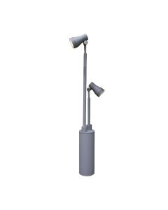 Double Head Post Spot Light - Matt Silver