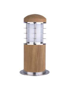 1 Light Mini Bollard - Teak And Stainless Steel