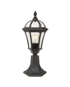 1 Light Pedestal Lantern - Textured Black