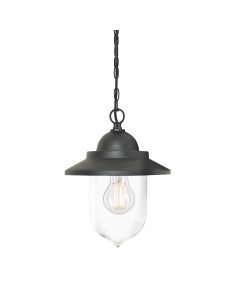 1 Light Chain Lantern - Textured Black