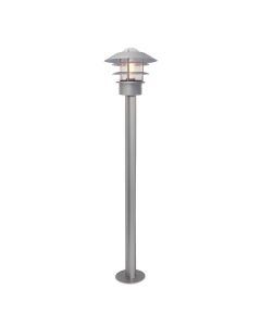 1 Light Bollard Lantern - Silver