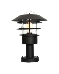 1 Light Pedestal Lantern - Textured Black