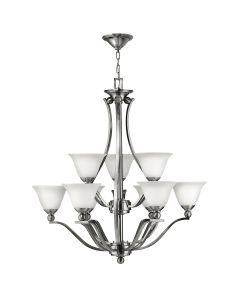 9 Light Chandelier - Brushed Nickel