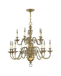 15 Light Chandelier - Burnished Brass