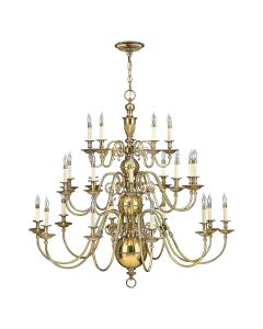 25 Light Chandelier - Burnished Brass