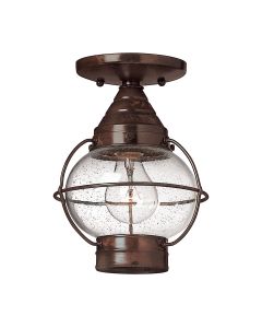 1 Light Flush Lantern - Rustic Aged Bronze