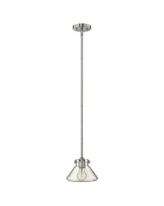 1 Light Clear Glass Pendant - Polished Chrome