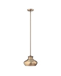 1 Light Pendant - Brushed Caramel - Champagne Silver