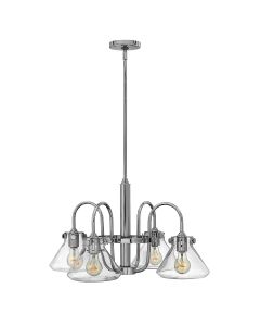 4 Light Clear Glass Chandelier - Polished Chrome