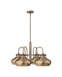 4 Light Chandelier - Brushed Caramel - Champagne Silver