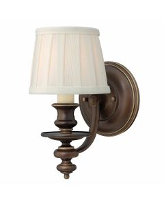 1 Light Wall Light - Bronze Gold, Ivory Shade