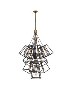 13 Light Large Foyer Chandelier - Dark Brown/Rose Brass