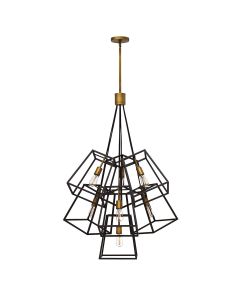 7 Light Chandelier - Dark Brown/Rose Brass