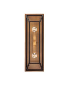 2 Light Wall Light - Dark Brown/Rose Brass