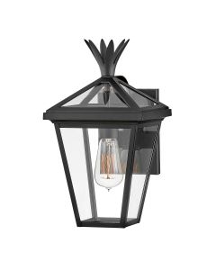 1 Light Small Wall Lantern - Black