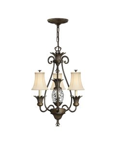 3 Light Chandelier - Grey Bronze Patina