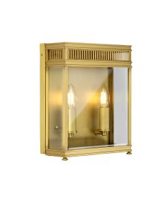 2 Light Medium Half Lantern - Brushed Brass