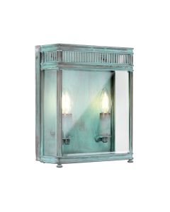 2 Light Medium Half Lantern - Verdigris