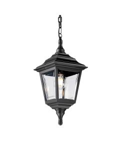 1 Light Chain Lantern - Textured Black