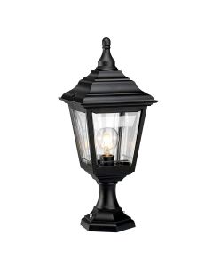 1 Light Pedestal/Porch - Textured Black