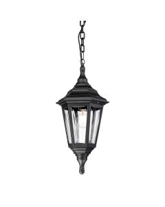 1 Light Chain Lantern - Textured Black