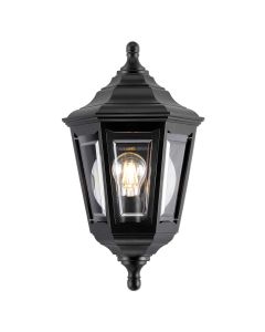 1 Light Flush Lantern - Textured Black