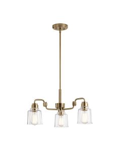 3 Light Chandelier - Aged Brass