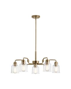 5 Light Chandelier - Aged Brass