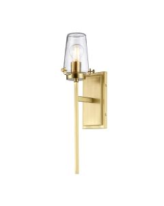 1 Light Wall Light - Brushed Brass