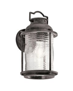 1 Light Medium Wall Lantern - Weathered Zinc