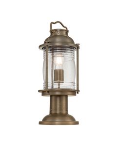 1 Light Medium Pedestal Lantern - Burnished Bronze