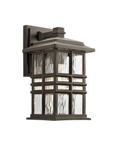 1 Light Small Wall Lantern - Dark Brown