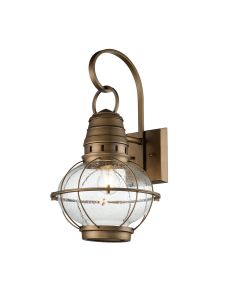 1 Light Large Wall Lantern - Natural Brass