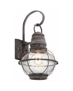 1 Light Large Wall Lantern - Weathered Zinc