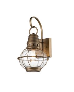 1 Light Medium Wall Lantern - Natural Brass