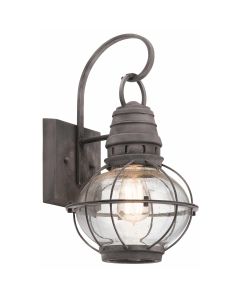 1 Light Medium Wall Lantern - Weathered Zinc