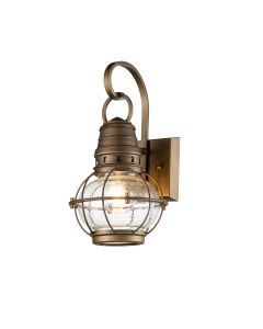 1 Light Small Wall Lantern - Natural Brass