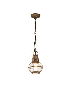 1 Light Small Chain Lantern - Natural Brass