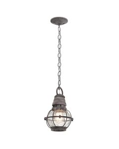 1 Light Small Chain Lantern - Weathered Zinc