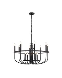 12 Light Chandelier - Black