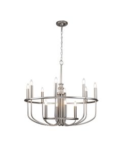 12 Light Chandelier - Brushed Nickel