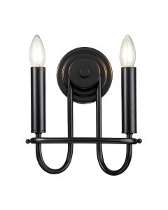 2 Light Wall Light - Black