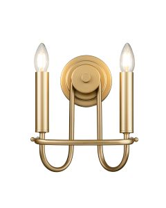 2 Light Wall Light - Painted Natural Brass