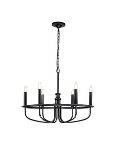 6 Light Chandelier - Black