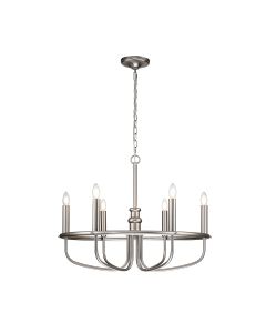 6 Light Chandelier - Brushed Nickel