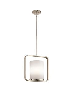 1 Light Medium Pendant - Polished Nickel