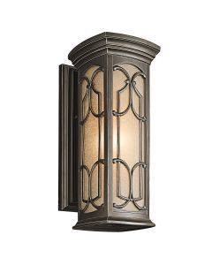 1 Light Medium Wall Lantern - Dark Brown